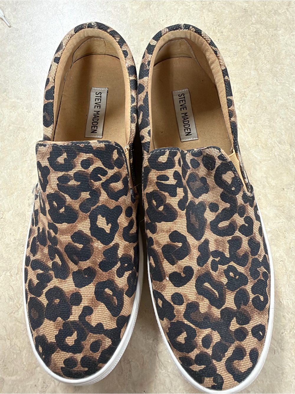 Steve Madden Leopard Print Slip-On Sneakers - Brown & Black